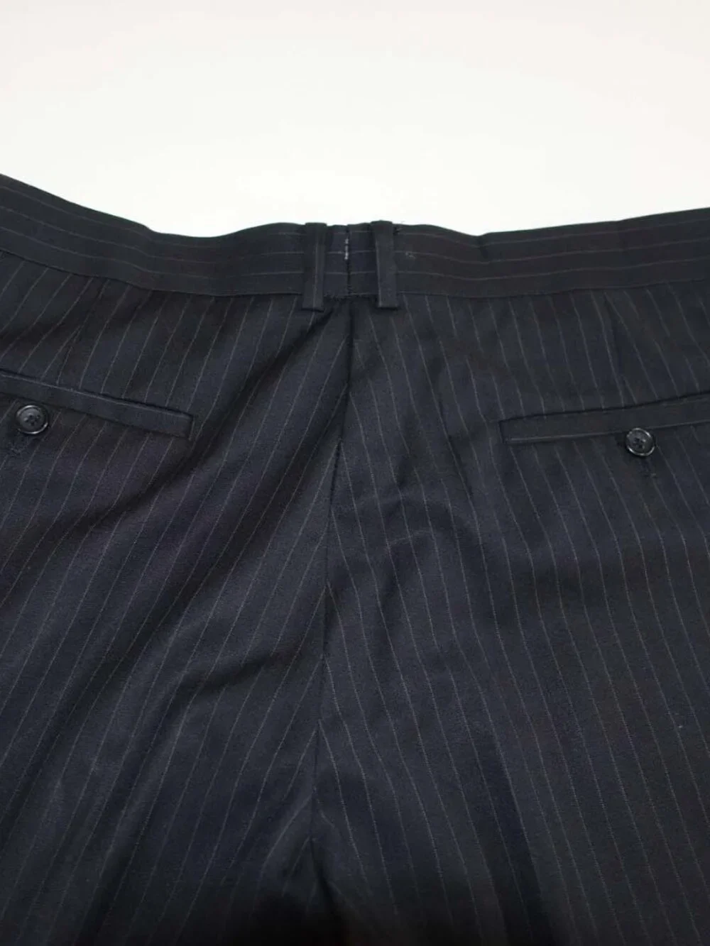 Pronto Uomo Mens Pinstripe 2 Button Suit Size 46 X-Long 40 x 34.5 Dark Gray 46XL